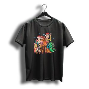 Toy Story Christmas Jessie Woody Bullseye Santa Hats Presents Christmas Tree T-Shirt