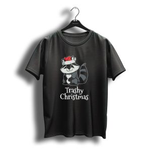 Trashy Christmas Trash Panda Raccoon Santa Hat T-Shirt