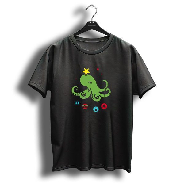Treat Yo Elf Christmas Octopus With Star And Ornaments T Shirt 1 t shirt 1