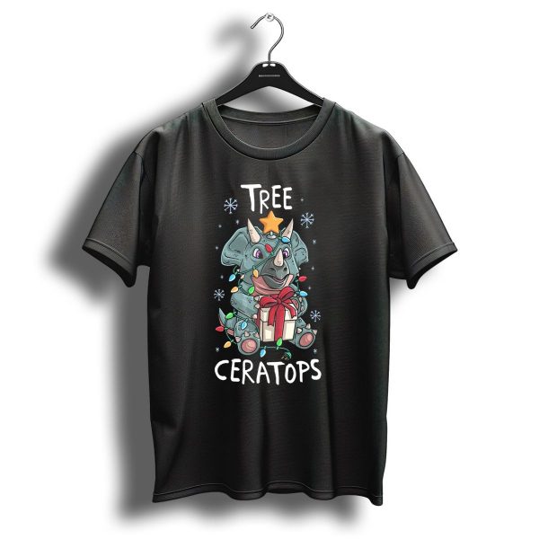 Tree Ceratops Cute Triceratops Dinosaur Christmas Lights T Shirt 1 t shirt 1