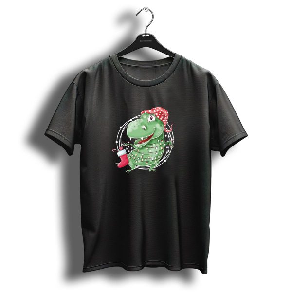 Tree Rex Dinosaur Christmas Lights And Santa Hat Fun T Shirt 1 t shirt 1