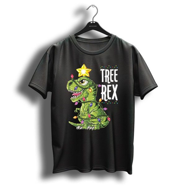 Tree Rex Dinosaur Christmas Lights And Star T Shirt 1 t shirt 1