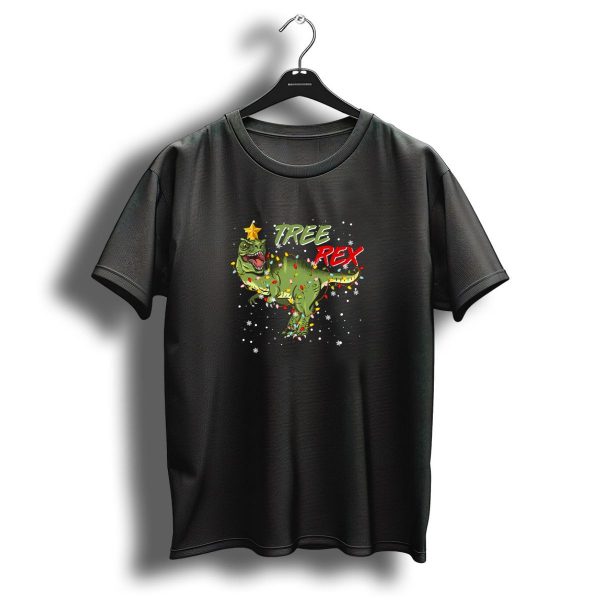 Tree Rex Dinosaur Christmas Snow Lights T Shirt 1 t shirt 1