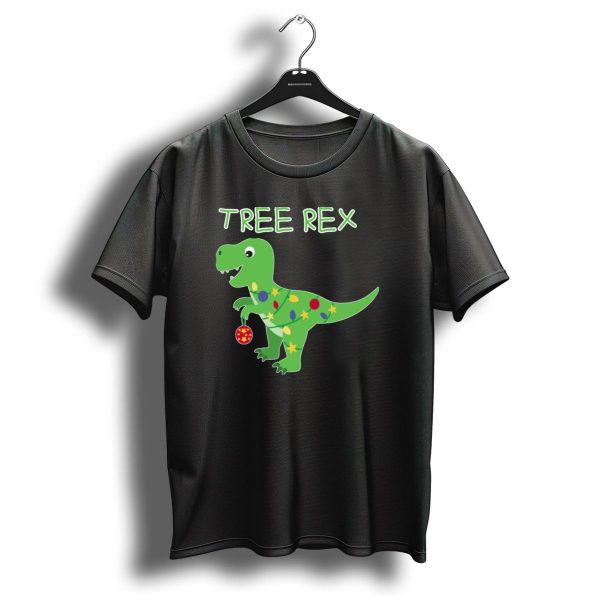 Tree Rex Funny Christmas Dinosaur With Lights T Shirt 1 t shirt 1
