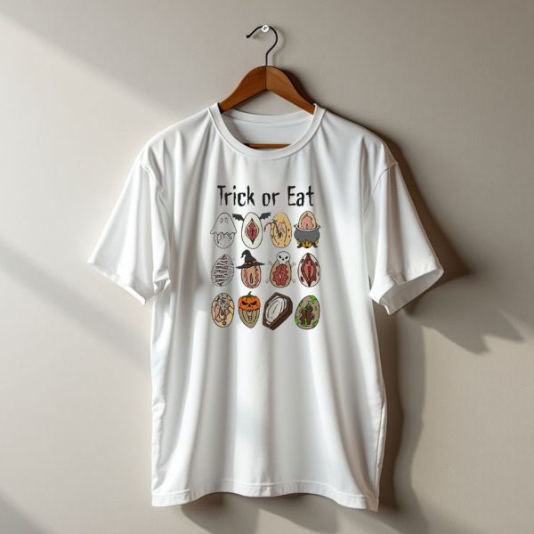 Trick Or Eat Halloween Vagina Ghost Witch Skull Pumpkin Coffin T Shirt t shirt 1