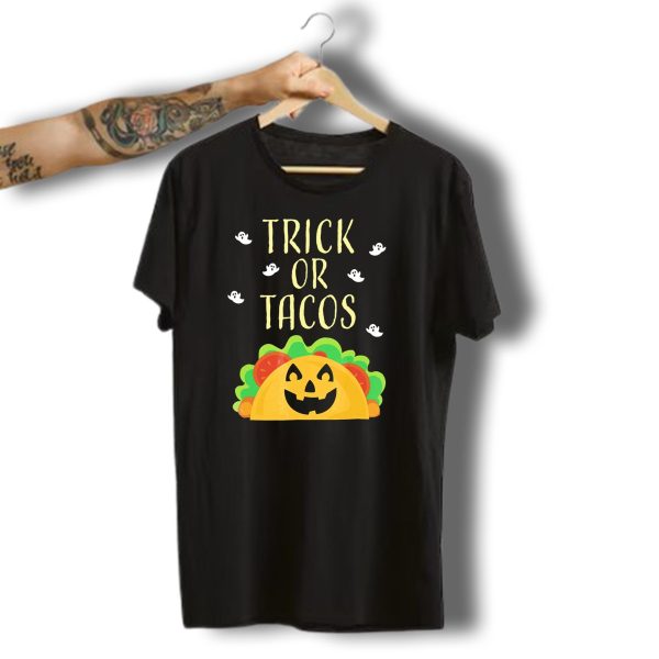 Trick Or Tacos Halloween Ghosts With Smiling Taco T Shirt t shirt 1