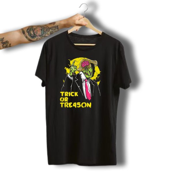 Trick Or Treason Funny Zombie Trump Halloween Costume T Shirt t shirt 1