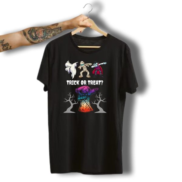 Trick Or Treat Halloween Dabbing Ghost Mummy Vampire Grim Reaper T Shirt t shirt 1