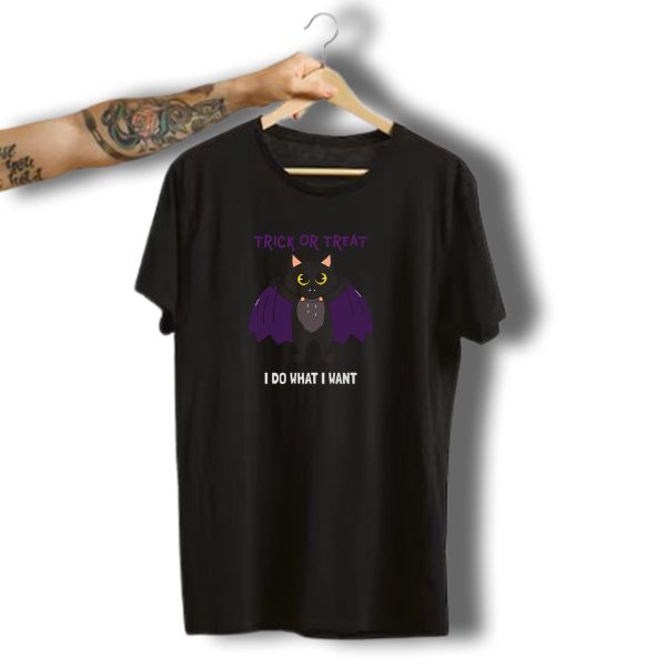 Trick Or Treat I Do What I Want Halloween Cat T Shirt t shirt 1