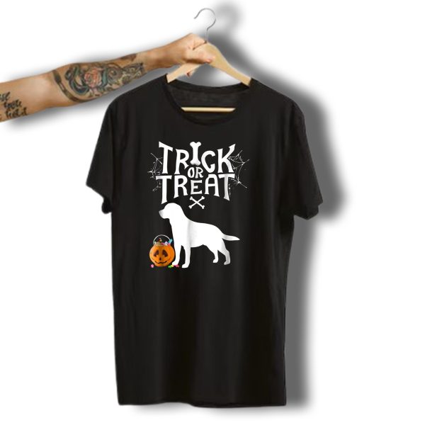 Trick Or Treat Labrador Retriever Halloween Pumpkin And Bone T Shirt t shirt 1