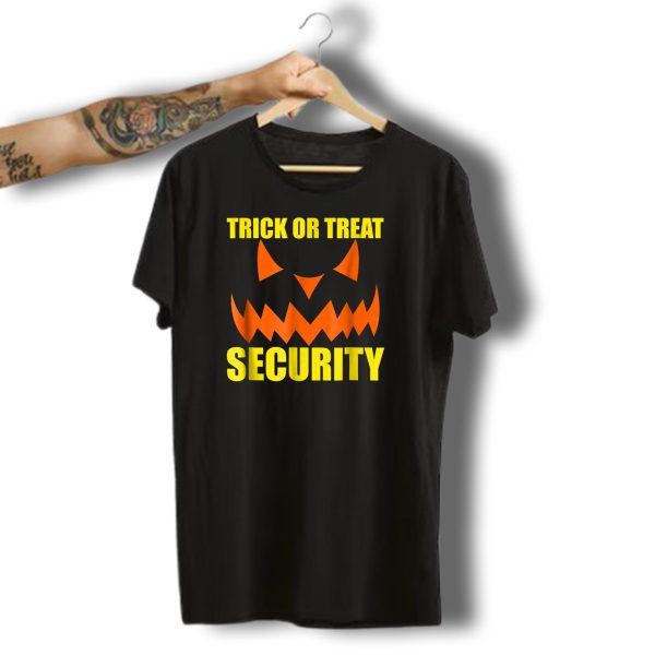Trick Or Treat Security Funny Dad Halloween Jack O Lantern T Shirt t shirt 1