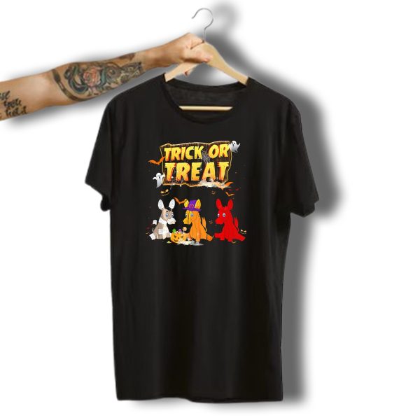 Trick Or Treat Three Donkeys Halloween Candy Pumpkins Ghosts T Shirt t shirt 1 1