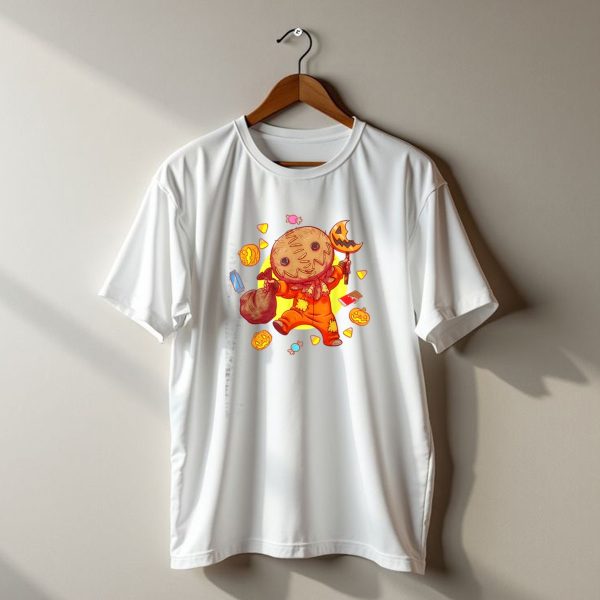 Trick R Treat Sam Halloween Cute Funny Pumpkin Candy Sack T Shirt t shirt 1