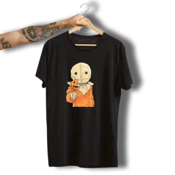 Trick R Treat Sam With Pumpkin Lollipop Cute Funny Halloween T Shirt t shirt 1