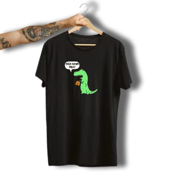 Trick Rawr Treat Dinosaur With Halloween Pumpkin Bag T Shirt t shirt 1