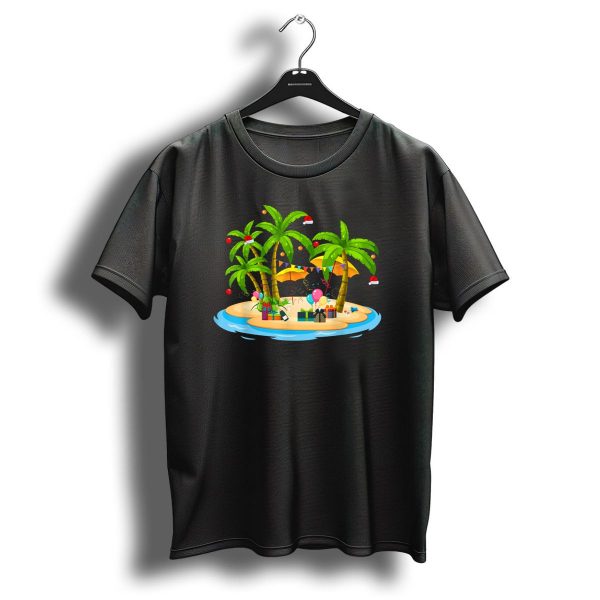 Tropical Christmas Island With Palm Trees And Coconuts T Shirt 1 t shirt 1