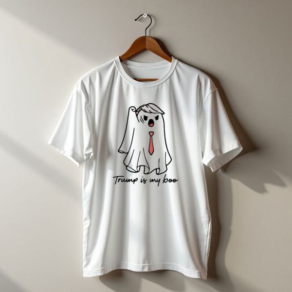 Trump Is My Boo Ghost Costume With Tie Halloween T Shirt t shirt 1