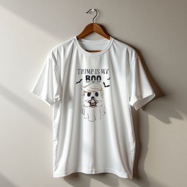 Trump Is My Boo Halloween 2024 Ghost With Pumpkin And Bats T Shirt t shirt 1