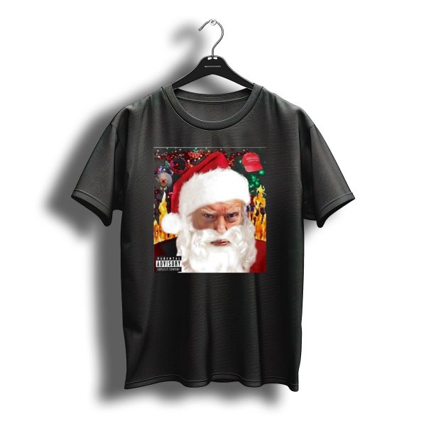 Trump Santa Explicit Content Warning Hat Flames Christmas Clown T Shirt t shirt 1