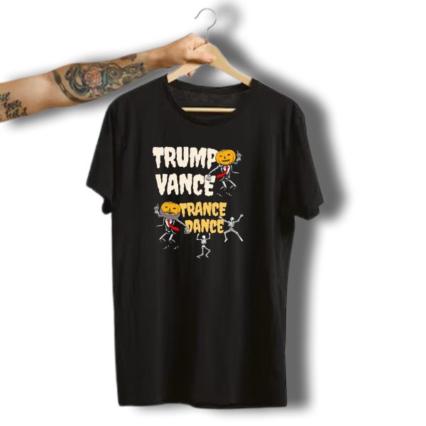 Trump Vance Pumpkin Head Skeleton Trance Dance Halloween T Shirt t shirt 1