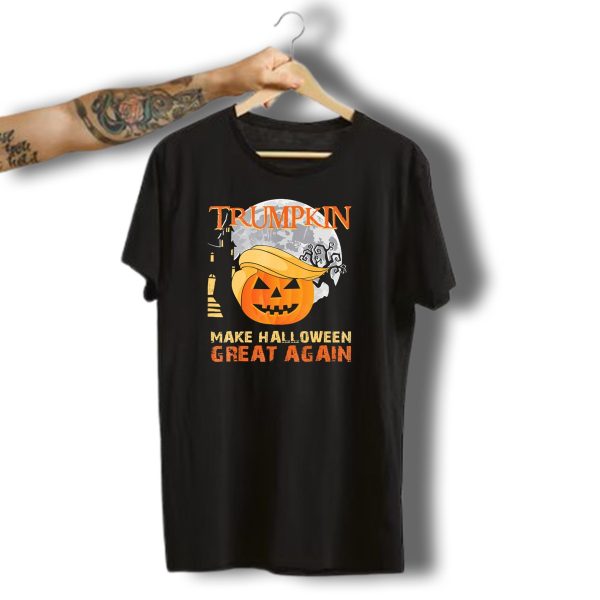 Trumpkin Make Halloween Great Again Pumpkin Moon Haunted House T Shirt t shirt 1