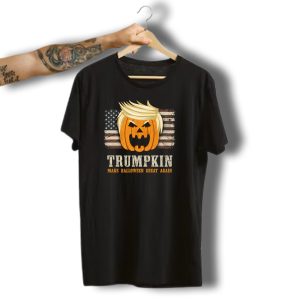 Trumpkin Make Halloween Great Again Vintage Us Flag T-Shirt