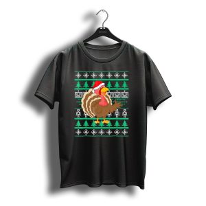 Turkey Santa Hat Ugly Christmas T-Shirt