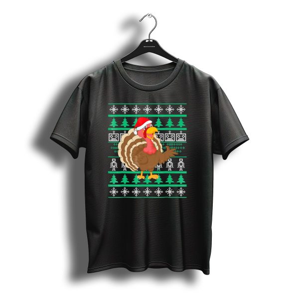 Turkey Santa Hat Ugly Christmas T Shirt t shirt 1