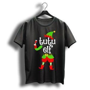 Tutu Elf Holding Wine Glass Christmas Costume T Shirt