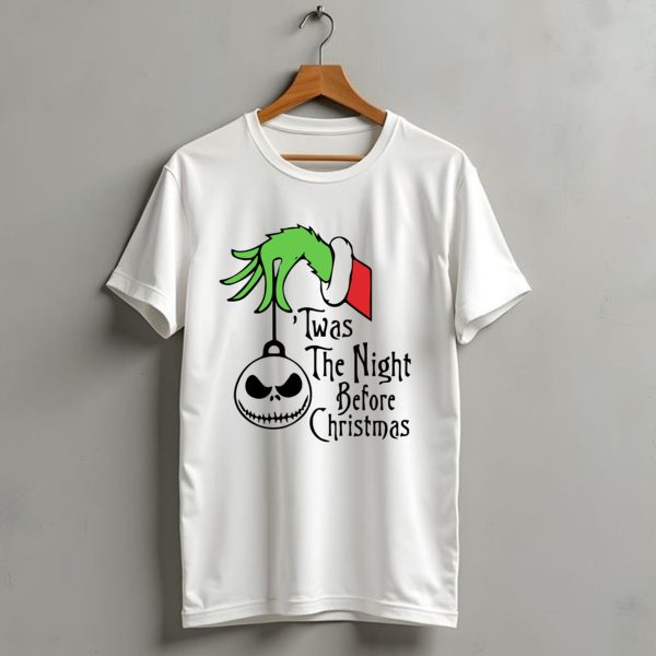 Twas The Night Before Christmas Grinch Hand Jack Skellington T Shirt 1 t shirt 1