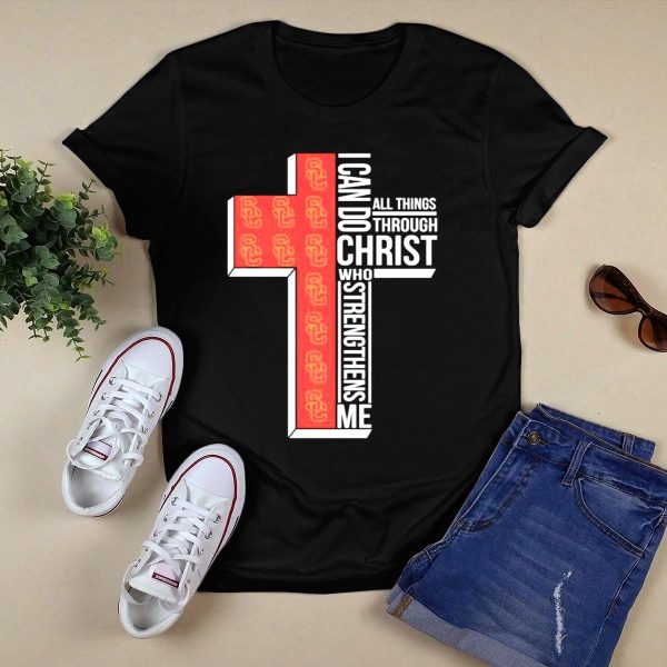 USC Trojans Cross I Can Do All Things Through Christ Who Strengthens Me T Shirt 1 1
