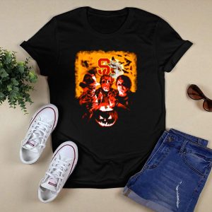 Usc Trojans Halloween Freddy Krueger Jason Voorhees Michael Myers Horror Movies T-Shirt