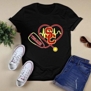 Usc Trojans Heartbeat Stethoscope T-Shirt