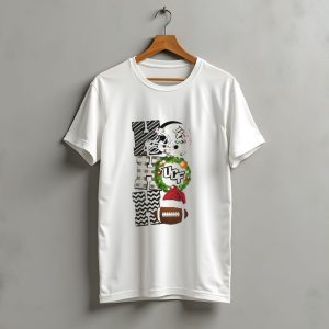 Ucf Knights Football Christmas Helmet Wreath Santa Ho Ho Ho Game Day T-Shirt