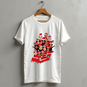 Uconn Huskies Christmas Cartoon Sled Team Santa Hats T Shirt