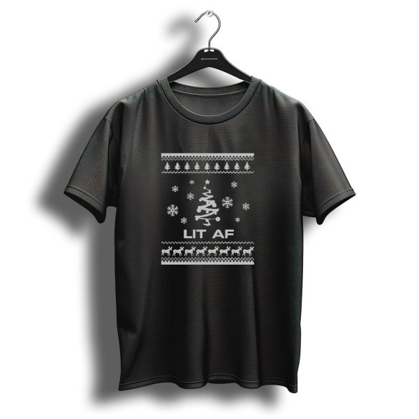 Ugly Christmas Funny Lit Af Snowflake Tree Reindeer T Shirt 1 t shirt 1