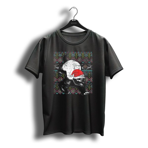 Ugly Christmas Honey Badger Santa Hat Reindeer T Shirt t shirt 1
