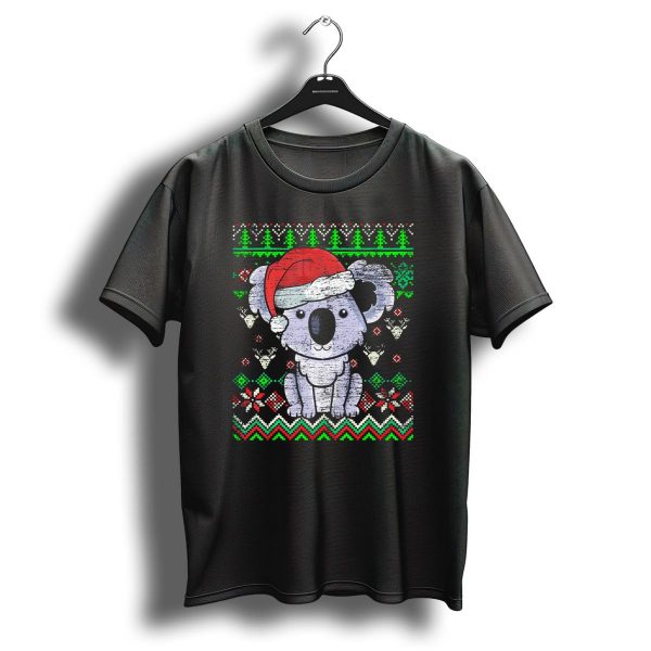 Ugly Christmas Koala With Santa Hat And Festive T Shirt 1 t shirt 1