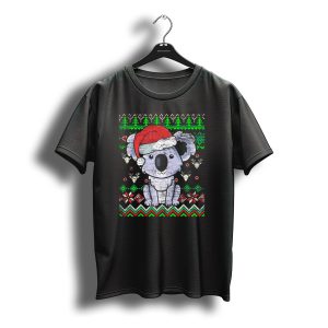 Ugly Christmas Koala With Santa Hat And Festive T-Shirt