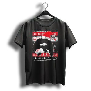 Ugly Christmas Orca Santa Hat Holiday Sweater Snowflakes And Reindeer T Shirt