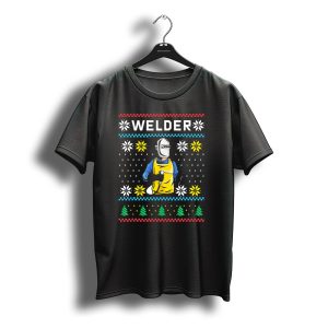 Ugly Christmas Welder Santa Claus Snowflakes Trees T-Shirt
