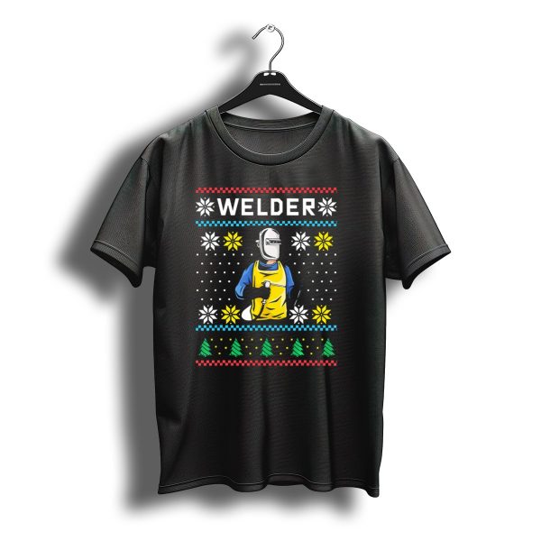 Ugly Christmas Welder Santa Claus Snowflakes Trees T Shirt t shirt 1