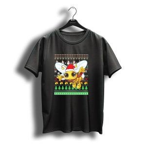 Uglybee Santa Claus Lovely Christmas Sweater Pattern With Cartoon Bee T-Shirt