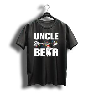Uncle Bear Christmas Lights Santa Hat Fishbone Arrow T-Shirt