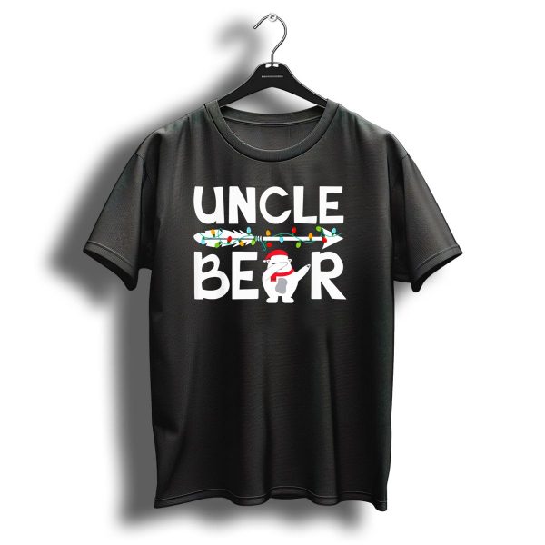 Uncle Bear Christmas Polar Bear With Holiday Lights And Santa Hat T Shirt 1 t shirt 1