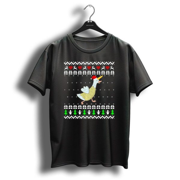Unicorn Goose Reindeer Hearts Santa Hat Ugly Christmas T Shirt 1 t shirt 1