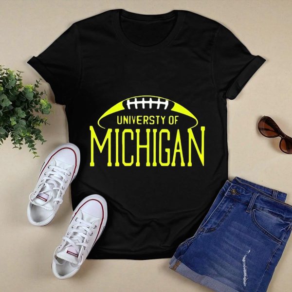 University Of Michigan Wolverines Football U Of M T Shirt Black 1