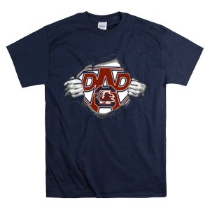University Of South Carolina Gamecocks Dad Superhero T-Shirt