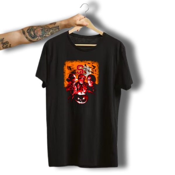 Usc Trojans Halloween Freddy Krueger Jason Voorhees Michael Myers Horror Movies T Shirt t shirt 1