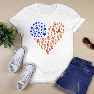 Usc Trojans Heart Flag Stars Ncaa T-Shirt